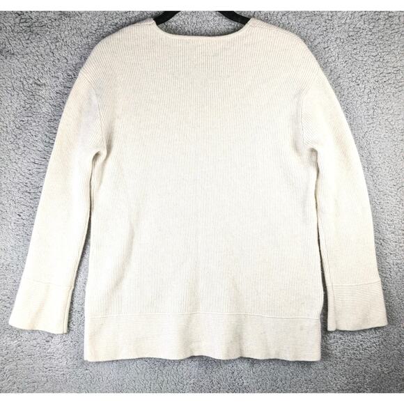 J Jill Long Sleeve Shirt Wool Cashmere Woman’s Small V-Neck Cream Sweater Soft - Picture 4 of 13